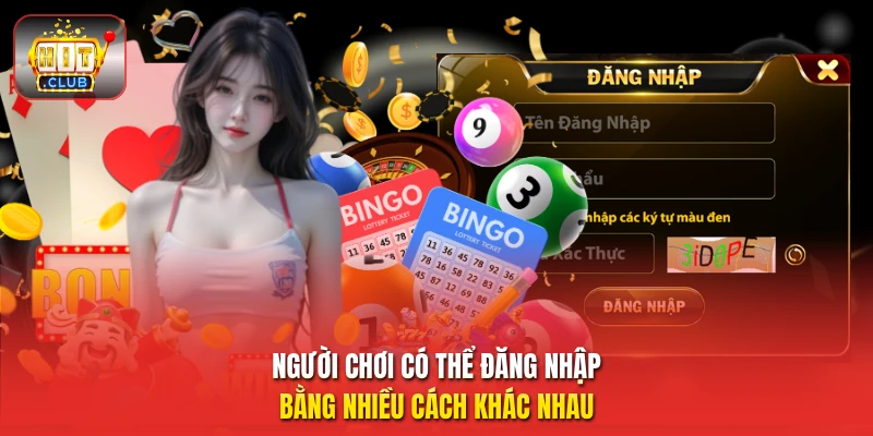Người chơi có thể đăng nhập bằng nhiều cách khác nhau